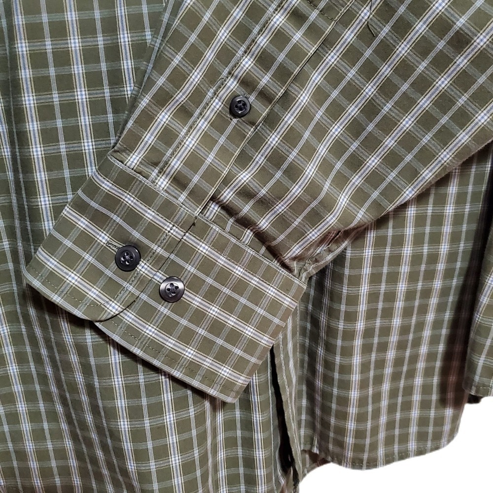 Dockers Green Black Checkered Print Button Down Shirt Men's Size‎ XL 17-17 1/2" - Picture 6 of 7